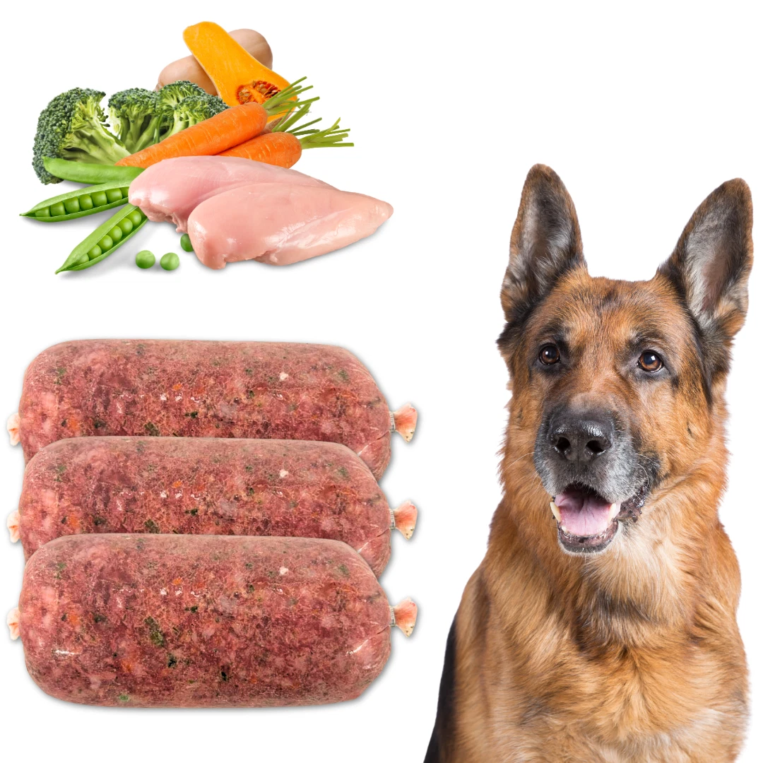 Dog Food Frozen Chicken & veg complete meal 40x500g bags 20kg box