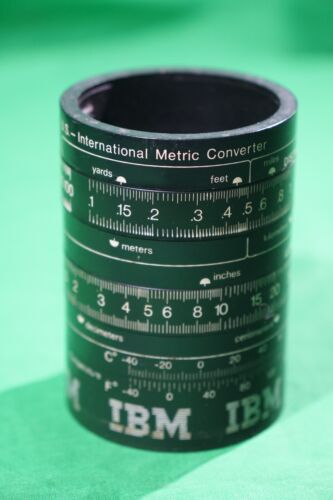 IBM VTG 1970 Universal Circle Metric Converter Pencil Holder Caddy Black - Bild 2 von 3