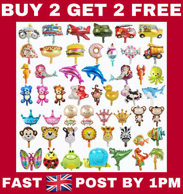 15'' Mini Tier Dino Auto Lebensmittel Form Folienballon Zoo Geburtstag Party Baby Kinder