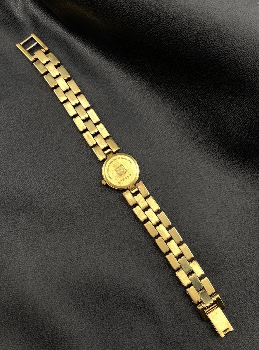 Vintage Noblia By Citizen Ladies Gold Tone Diamond Black Dial