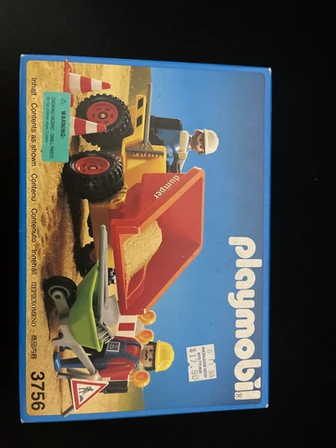 BRAND NEW VINTAGE 1992 PLAYMOBIL 3756 DUMPER CONSTRUCTION WORKERS