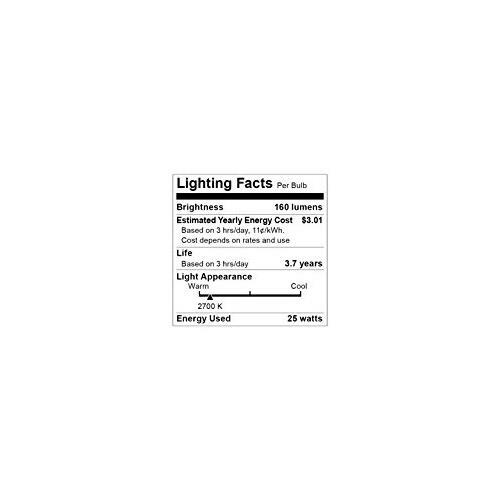 Satco S3413 120V Medium Base 25-Watt C15 Light Bulb, Satin Spun - Picture 3 of 3