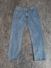 Levis Jeans Mens 33x30 Blue 505 Regular Fit Y2K Tapered Leg Medium Wash Vtg