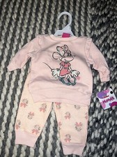 Girls 0-3 Months Sweatshirt Pants 2 piece Baby Newborn Disney Minnie Mouse