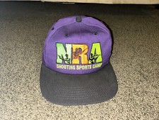 Vintage NRA Hat Snapback Cap Men Purple Shooting Sports Camp K Products USA Made