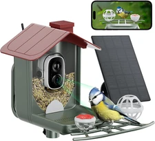 Bird Feeder with Camera Outdoor Solar: Smart Birdfeeder Cam for outside Garden -