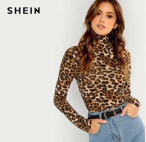 high neck leopard top