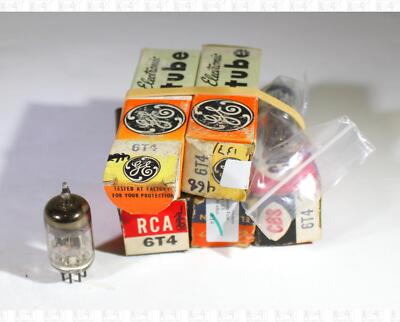 Assorted Brands 6T4 Vacuum Tubes Tested +Bonus Tube NOS Lot Of 5 +Box