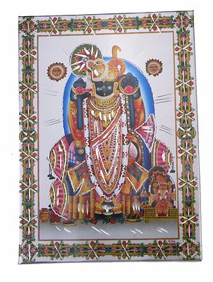 Ranchodrai Aluminium Hindu Gott Fotorahmen traditionell hängend 6x8 Zoll