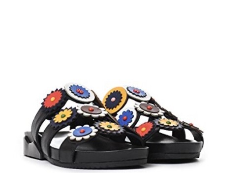 Tory Burch Marguerite Leather Floral Sandals Size 9 Lace Around Ankle Cute! Ar - Picture 2 of 5