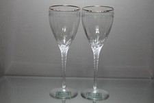 Two (2) Lenox Crystal EXCALIBUR [1997-1999] 8 5/8" Water Goblet Glass Stem MINT