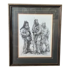 Vintage Cliff Barnes “Beavermen” Signed Litho Print Ltd. Edition USA #53/100