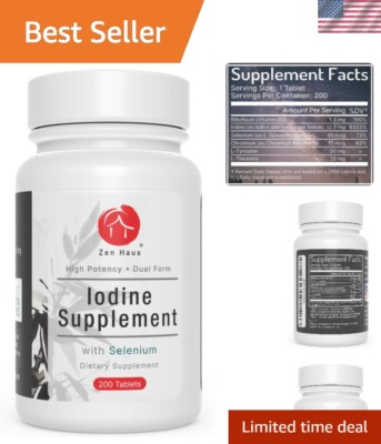 Iodine Supplement 12.5 mg with Selenium as Selenomethionine and More - 200 Ta...