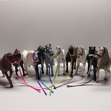 🐣🐰OSTERANGEBOT🐰🐣10Halfter+10Führleinen🐴Pferd🐴Zubehör für Schleich🐴