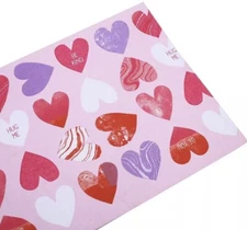 Pink Marbled Hearts Fabric Table Runner 90” x 13” - XL  Celebrate Valentines - 