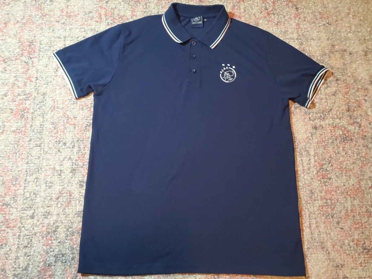 Ajax  ネイビーシャツ Lサイズ AFC Ajax Amsterdam Navy Blue Polo Shirt-Men's XXL-Embroidered Ajax