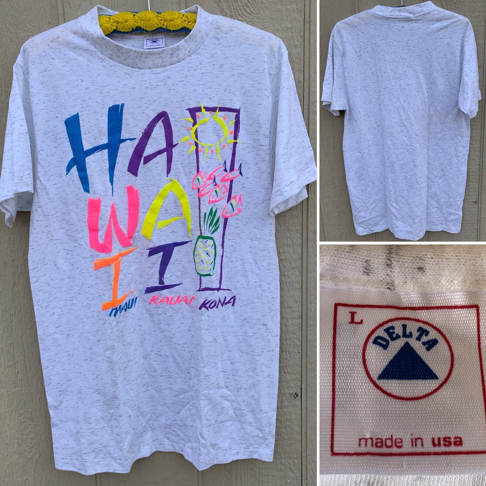 Vintage Hawaii Maui Kauai Kona T-Shirt 80s 90s Ne… - image 3