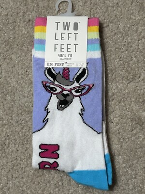 Two Left Feet Socks Llamacorn New Men s 8.5-13 Women s 10-12.5