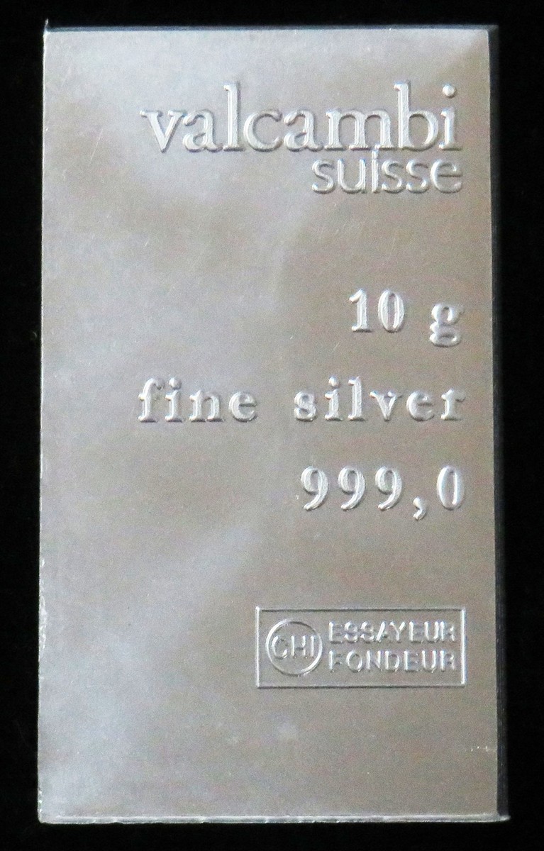 スイス　ヴァルカンビ　10g 本物　銀貨　インゴット　Valcambi 純銀インゴット スイスヴァルカンビ シルバーバー 10g valcambi