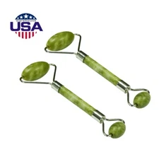 2pcs Ancient Face Body SPA Massage Roller Facial Massager Jade Stone Anti-aging