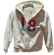 est 1989 Place White Youth Large 10-12 Sherpa Full Zip