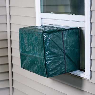 covering a window air conditioner for winter