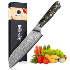 18cm Damastmesser Profi Kochmesser Santoku Messer aus 67 Lagen VG-10 Damaststahl