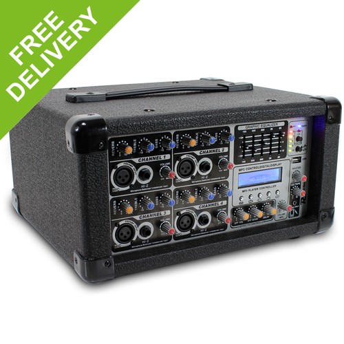 PD Powered Mixer Amplifier 4 Channel Live Stage Sound PA System DJ Band Amp