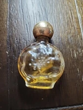 Vintage ENJOLI Mini Perfume Bottle 2" * Floral Pattern * Flowers Over 1/2 Full