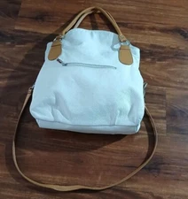 Borse In Pelle  bag Genuine Leather Made In Italy White  LONG  SHOLDER STRAP