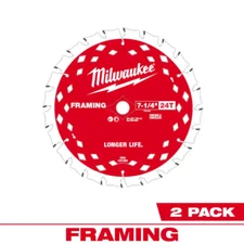 7-1/4 In. X 24-Tooth Framing Circular Saw Blade (2-Pack)