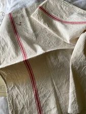 Exceptional HUGE Antique French Handloomed Chanvre Linen Torchon Cloth c1880 #16