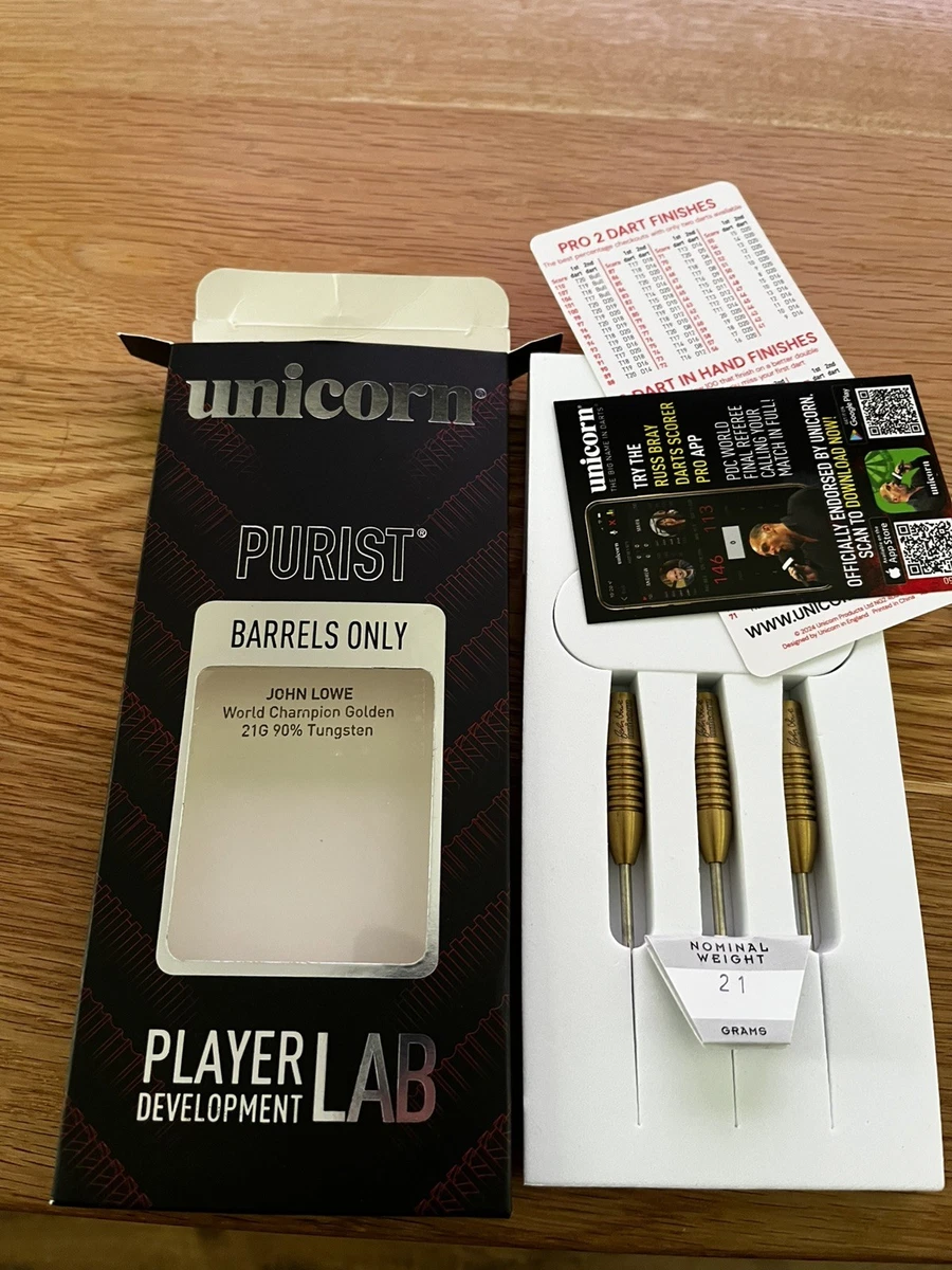 Fléchettes Unicorn John Lowe Ambassador – 90% Tungstène – Coffret Avec étui Et Pointes Icon – Argenté