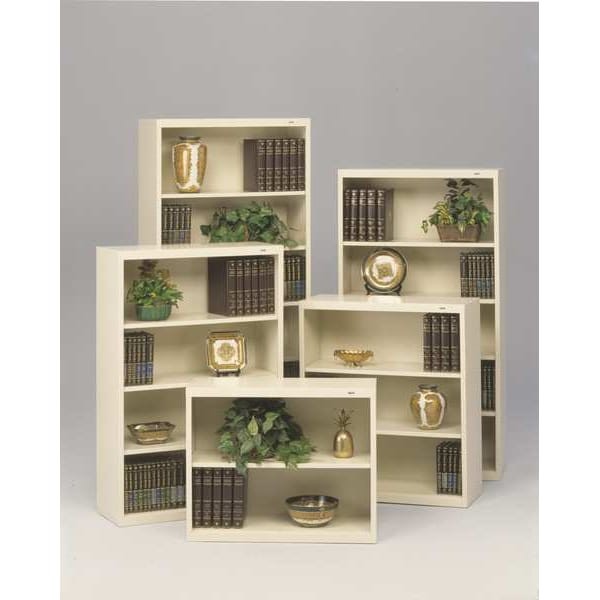 Tennsco Bc18-42 Light Grey 3-Shelf Bookcase, All Welded Steel 42"X36" Light Grey