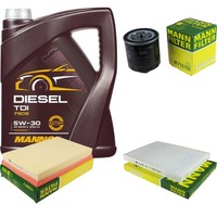 Mann Inspektionspaket 5L Mannol Diesel TDI 5W-30 FüR Seat Leon 1.6 16V Toledo II