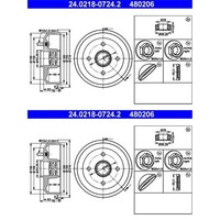 2X ATE 180,0Mm Bremstrommeln Hinten Passend FÜR Ford Courier Escort Fiesta KA