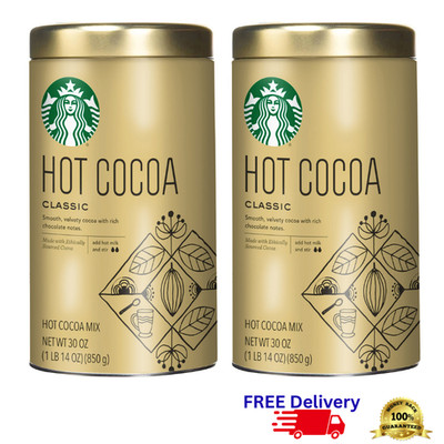 Classic Hot Cocoa Mix 30 oz Tin 2 Pack Decadent Dark Chocolate Velvety 84 Servin