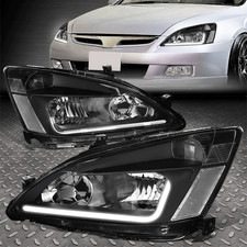 Led Drlfor 2003-2007 Honda Accord Black Housing Clear Side Headlightlamp Set Led Drlfor 2003-2007 Honda Accord Black Housing Clear Side Headlightlamp Set