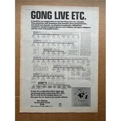 GONG LIVE / FAMILY TREE POSTER SIZED original music press advert  from 1977 - pr
