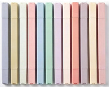 Konket 12Pcs Bible Pastel Highlighters no bleed Assorted Colors Double-ended New