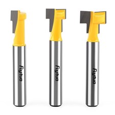 3Pcs Keyhole Router Bits Set 1/4" Shank, Carbide TSlot Router Bit with 5/16 &...