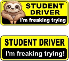 Student Driver Magnet for Car - Funny 2 Pack Please Be Patient Student-2 