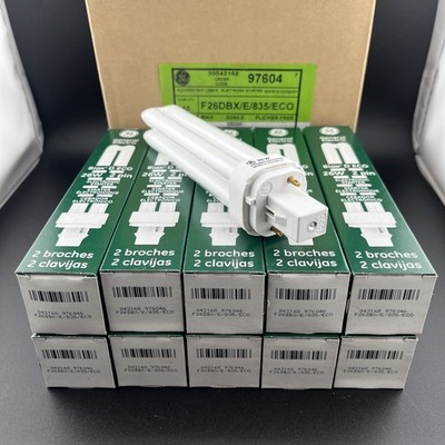 10 GE General Electric F26DBX/E/835/ECO Compact Fluorescent Light Bulb 26W 2 Pin