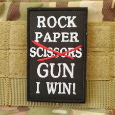 ROCK PAPER SCISSORS Sarcastic Tactical Morale Patch Hook and Loop