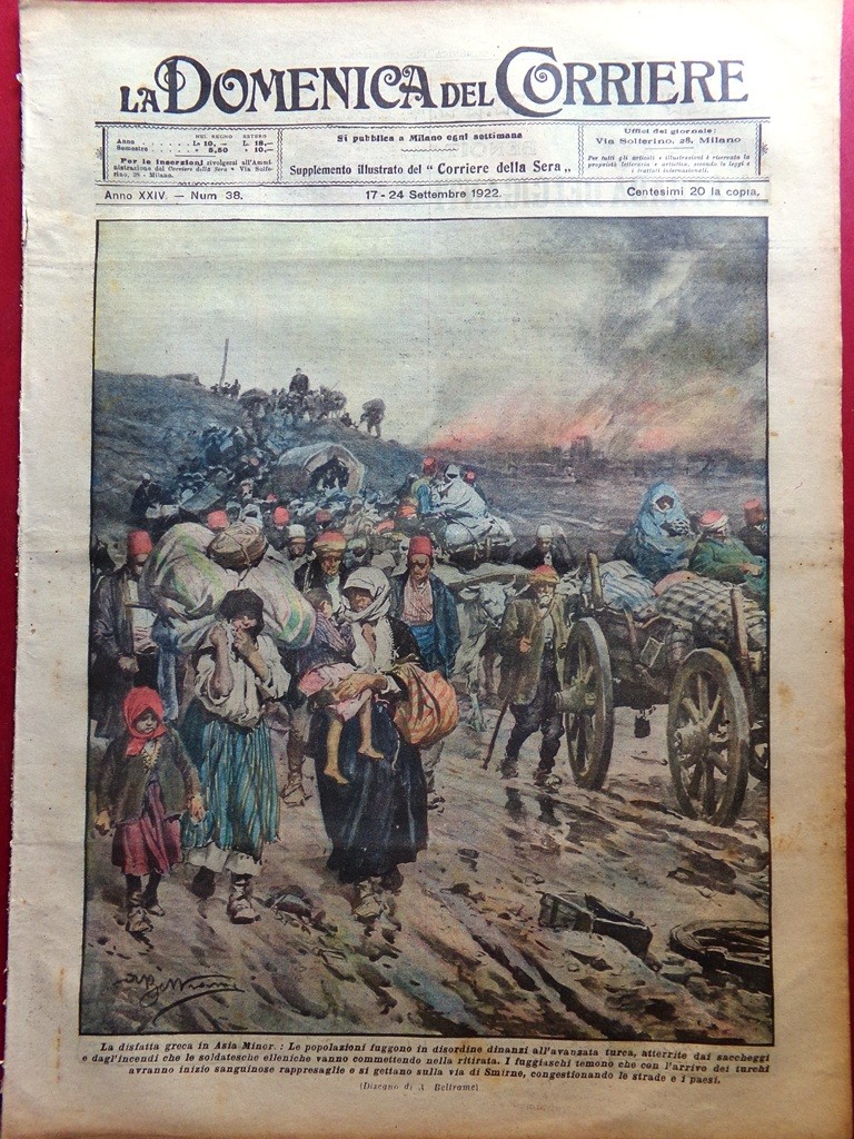 La Domenica del Corriere 17 Settembre 1922 Greci Turchi Bordino Collins Pescara