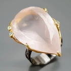 Handmade 38 ct Natural Rose Quartz Ring 925 Sterling Silver Size 8 /R434416