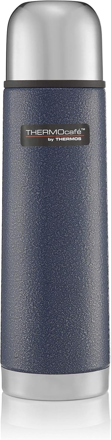 THERMOcafè by THERMOS Stainless Steel Flask, Hammertone Blue, 500 ml