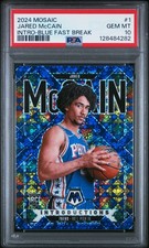 2024 Panini Mosaic 1 Jared McCain Introductions Blue Fast Break /85 RC PSA 10