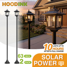 Hoodink 2 pack Solar Lamp Post Lights, IP44 Waterproof Solar Pole Lights.