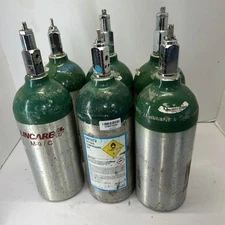 MEDICAL OXYGEN CYLINDER M-9/C (LOT-6) PORTABLE EMPTY"OUT OF TEST"POST VALVE ALUM